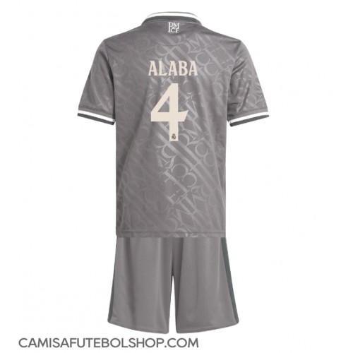 Camisa de time de futebol Real Madrid David Alaba #4 Replicas 3º Equipamento Infantil 2024-25 Manga Curta (+ Calças curtas)